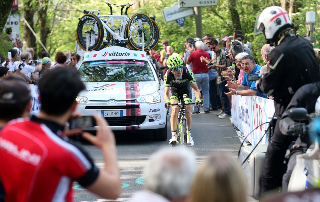 Davide Formolo del team Cannondale-Garmin durante la quarta tappa del Giro d'Italia 2015 da Chiavari a La Spezia, 12 maggio 2015. ANSA/CLAUDIO PERI